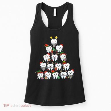 Funny Cute Christmas Dentistree Tooth Tree Women's Tank Top