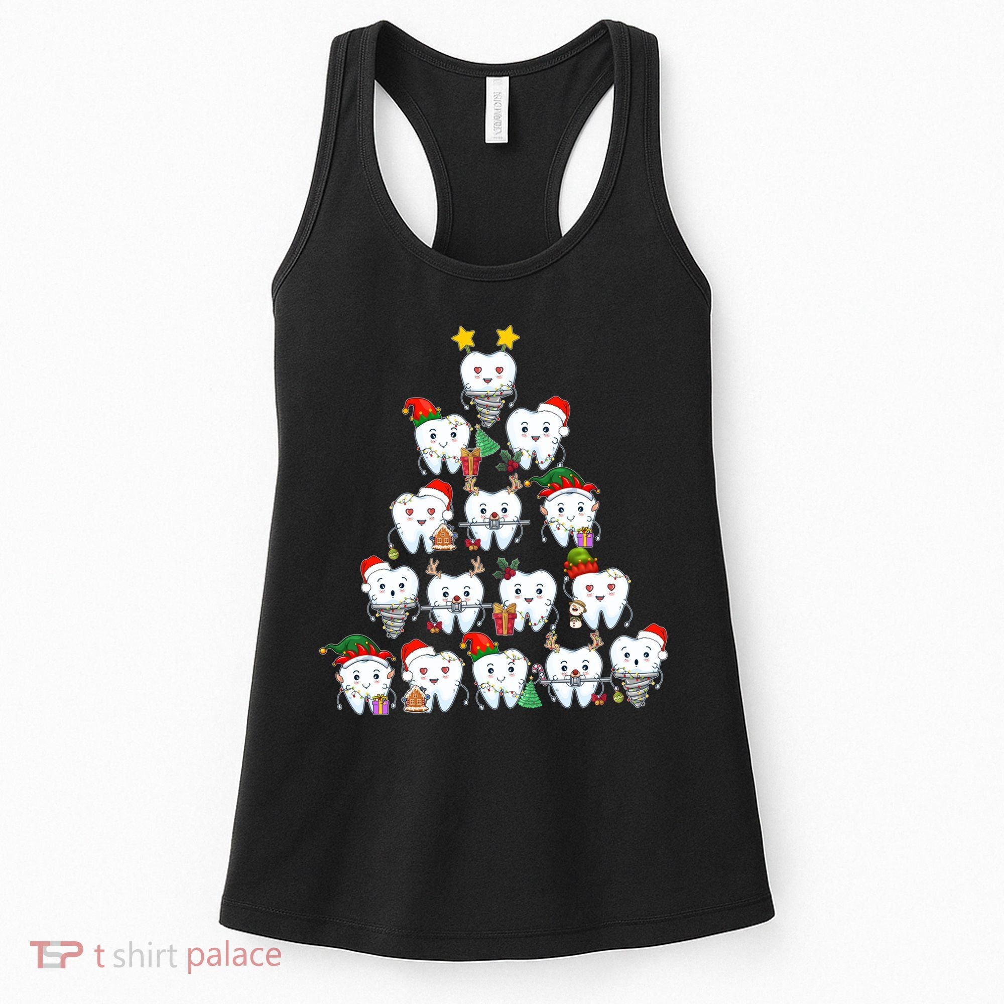 Funny Cute Christmas Dentistree Tooth Tree Women's Tank Top