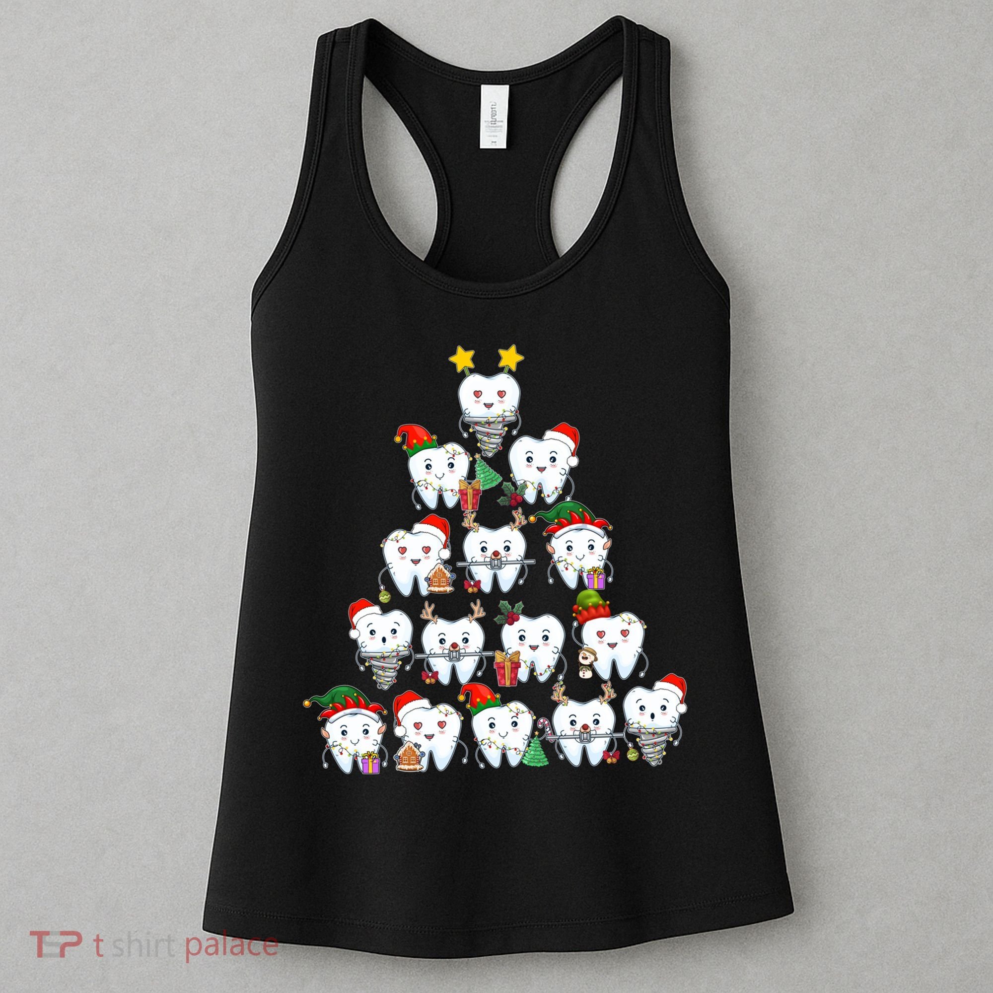 Funny Cute Christmas Dentistree Tooth Tree Women's Tank Top