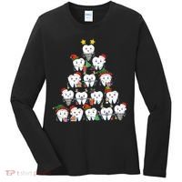Funny Cute Christmas Dentistree Tooth Tree Women's Long Sleeve Shirt thumb 0