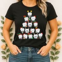 Funny Cute Christmas Dentistree Tooth Tree Women's T-Shirt thumb 2