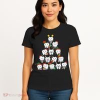 Funny Cute Christmas Dentistree Tooth Tree Women's T-Shirt thumb 4