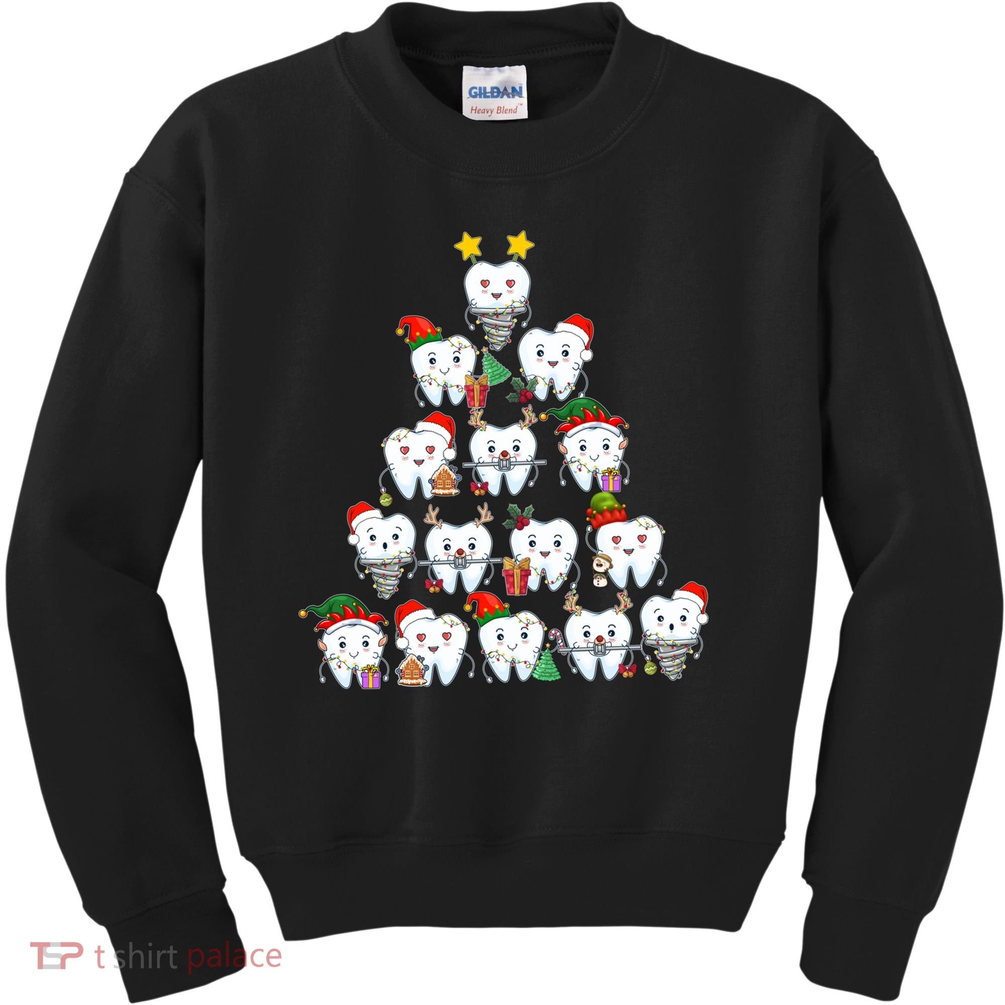 Funny Cute Christmas Dentistree Tooth Tree Kids Sweatshirt