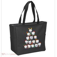 Funny Cute Christmas Dentistree Tooth Tree Tote Bag thumb 2