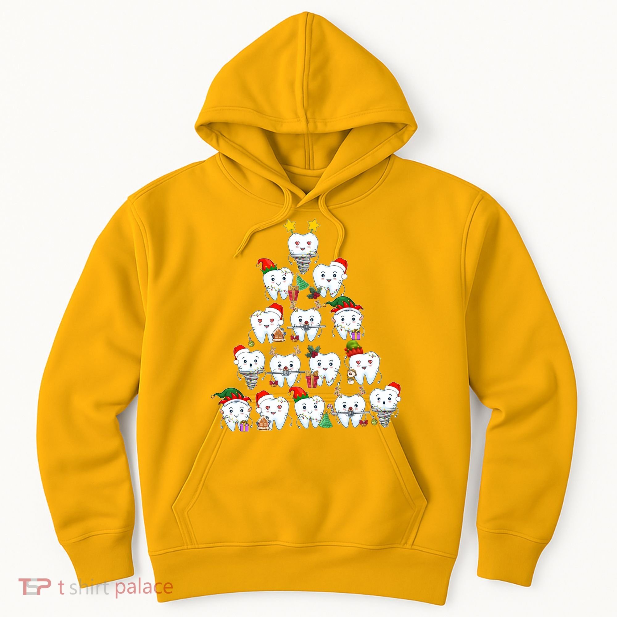 Funny Cute Christmas Dentistree Tooth Tree Hoodie