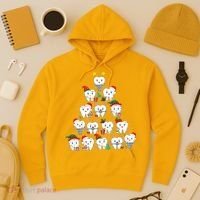 Funny Cute Christmas Dentistree Tooth Tree Hoodie thumb 3