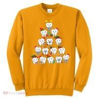 Funny Cute Christmas Dentistree Tooth Tree Sweatshirt thumb 0