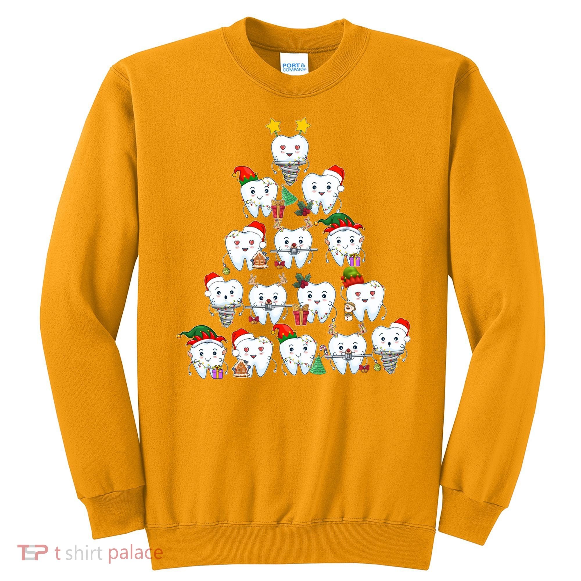 Funny Cute Christmas Dentistree Tooth Tree Sweatshirt