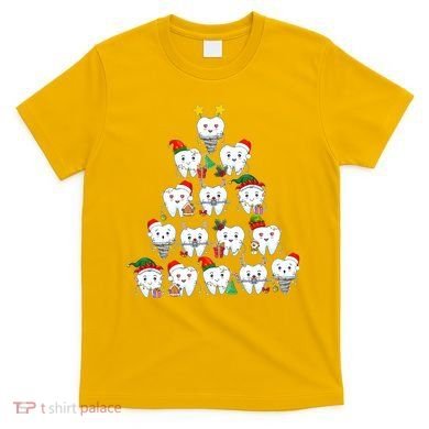Funny Cute Christmas Dentistree Tooth Tree T-Shirt