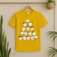 Funny Cute Christmas Dentistree Tooth Tree T-Shirt thumb 2