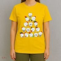 Funny Cute Christmas Dentistree Tooth Tree T-Shirt thumb 4