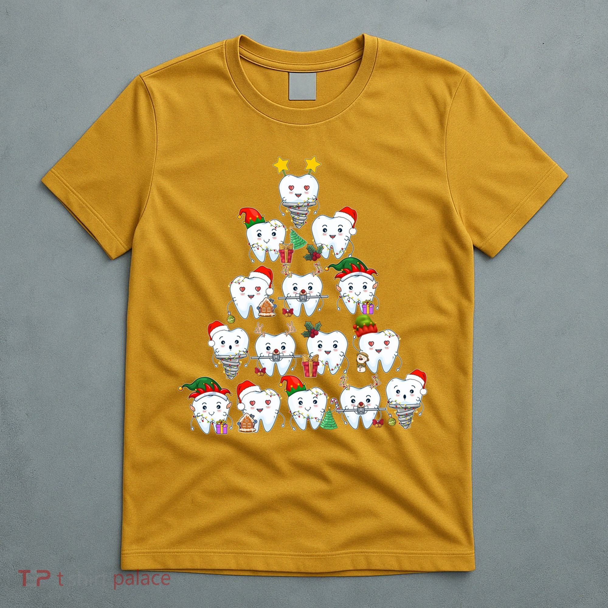 Funny Cute Christmas Dentistree Tooth Tree T-Shirt