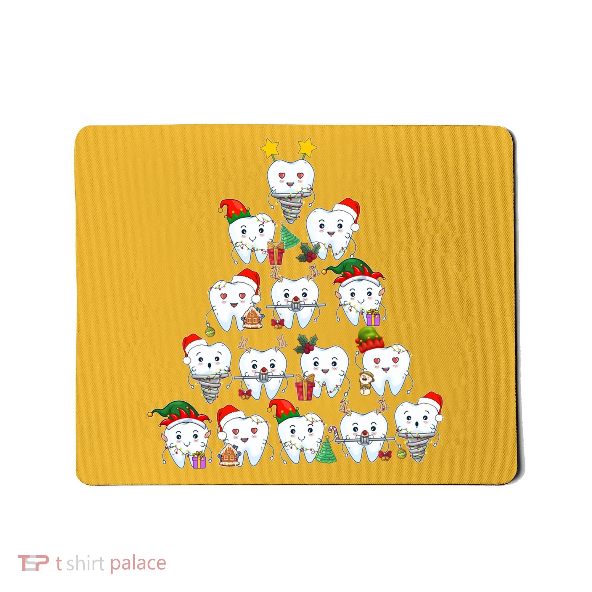 Funny Cute Christmas Dentistree Tooth Tree Mousepad