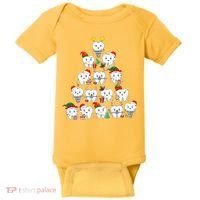 Funny Cute Christmas Dentistree Tooth Tree Baby Bodysuit thumb 0