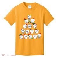 Funny Cute Christmas Dentistree Tooth Tree Kids T-Shirt thumb 0