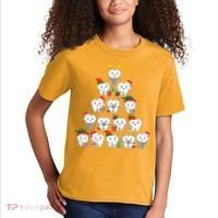 Funny Cute Christmas Dentistree Tooth Tree Kids T-Shirt thumb 2
