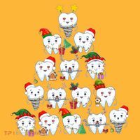 Funny Cute Christmas Dentistree Tooth Tree Kids T-Shirt thumb 4