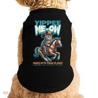 Funny Cat Cowboy Yippee Meow Doggie Tank thumb 0