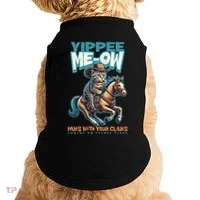 Funny Cat Cowboy Yippee Meow Doggie Tank thumb 0