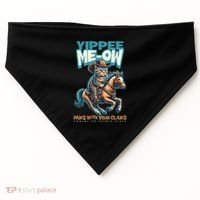 Funny Cat Cowboy Yippee Meow USA-Made Doggie Bandana thumb 0