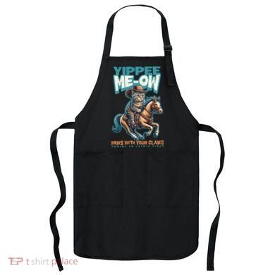 Funny Cat Cowboy Yippee Meow Apron