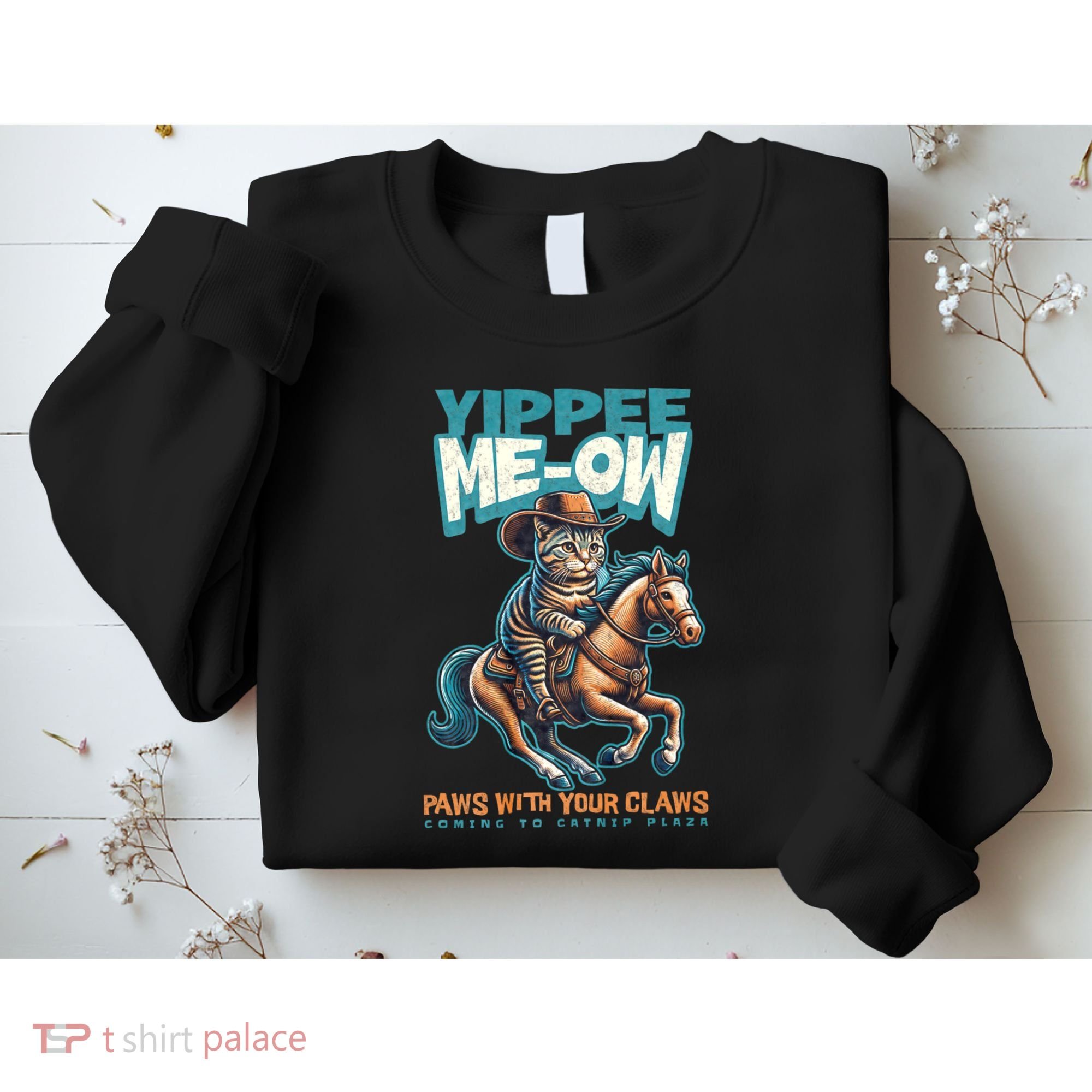 Funny Cat Cowboy Yippee Meow Sweatshirt
