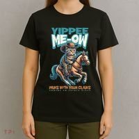 Funny Cat Cowboy Yippee Meow T-Shirt thumb 4