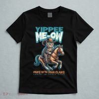 Funny Cat Cowboy Yippee Meow T-Shirt thumb 5