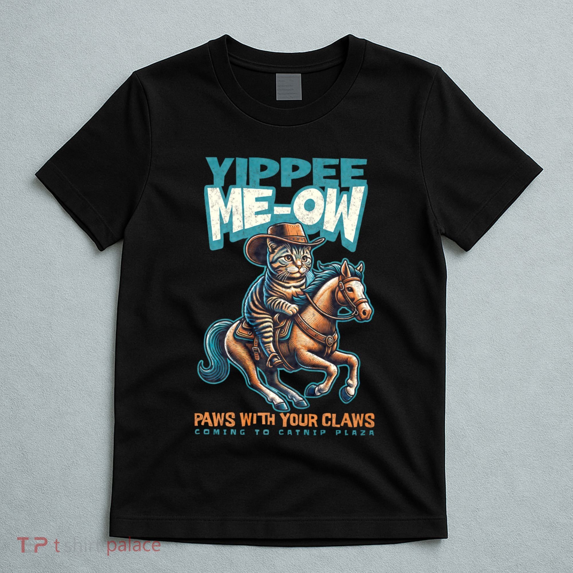 Funny Cat Cowboy Yippee Meow T-Shirt