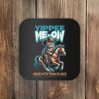 Funny Cat Cowboy Yippee Meow Coaster thumb 0