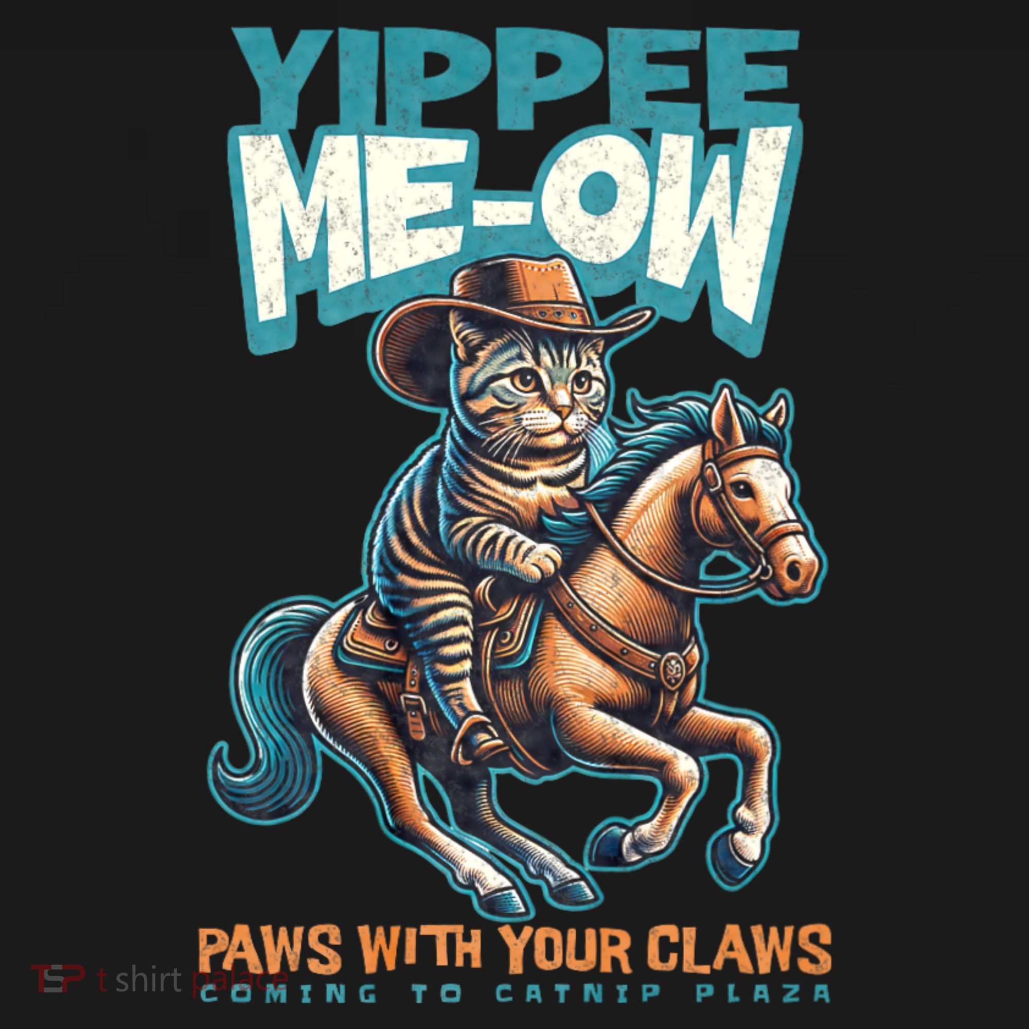 Funny Cat Cowboy Yippee Meow Pajama Set