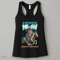 Funny Cat Cowboy Yippee Meow Women's Tank Top thumb 3