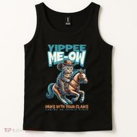 Funny Cat Cowboy Yippee Meow Tank Top thumb 2