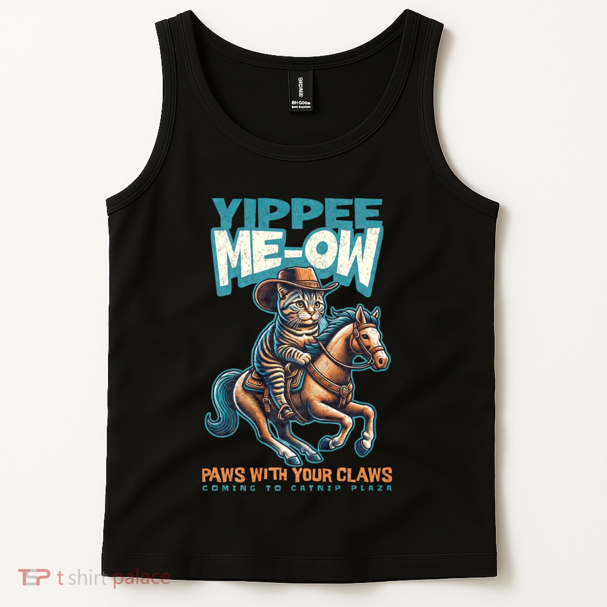 Funny Cat Cowboy Yippee Meow Tank Top