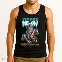 Funny Cat Cowboy Yippee Meow Tank Top thumb 3