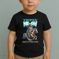 Funny Cat Cowboy Yippee Meow Toddler T-Shirt thumb 2