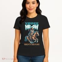 Funny Cat Cowboy Yippee Meow Women's T-Shirt thumb 4
