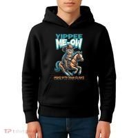 Funny Cat Cowboy Yippee Meow Kids Hoodie thumb 4