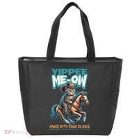 Funny Cat Cowboy Yippee Meow Tote Bag thumb 0