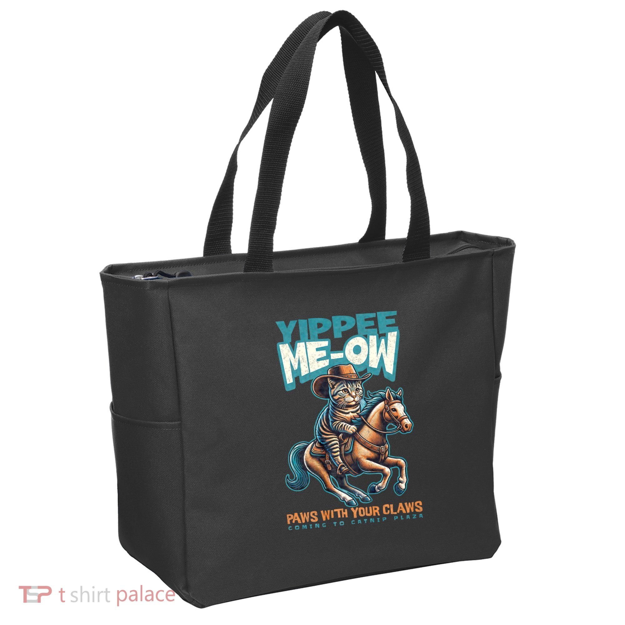 Funny Cat Cowboy Yippee Meow Tote Bag