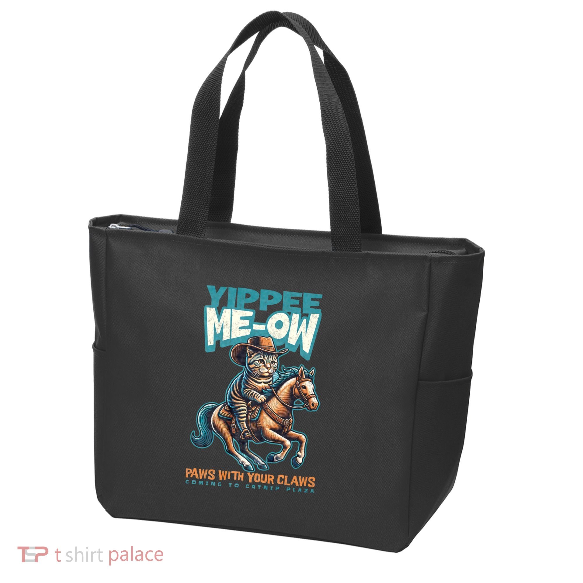 Funny Cat Cowboy Yippee Meow Tote Bag