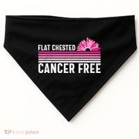 Flat Chested Cancer Free Flower Breast Caner USA-Made Doggie Bandana thumb 0