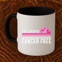 Flat Chested Cancer Free Flower Breast Caner Coffee Mug thumb 2