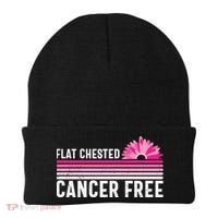Flat Chested Cancer Free Flower Breast Caner Beanie thumb 0