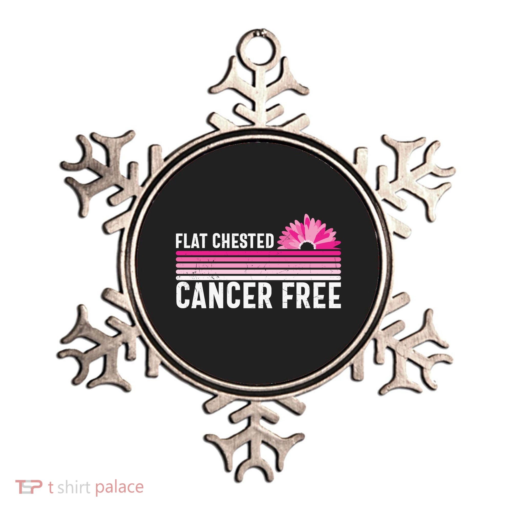 Flat Chested Cancer Free Flower Breast Caner Ornament