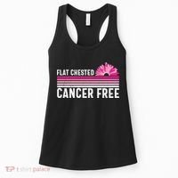 Flat Chested Cancer Free Flower Breast Caner Women's Tank Top thumb 0