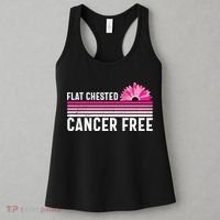 Flat Chested Cancer Free Flower Breast Caner Women's Tank Top thumb 3
