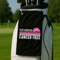 Flat Chested Cancer Free Flower Breast Caner Golf Towel thumb 2