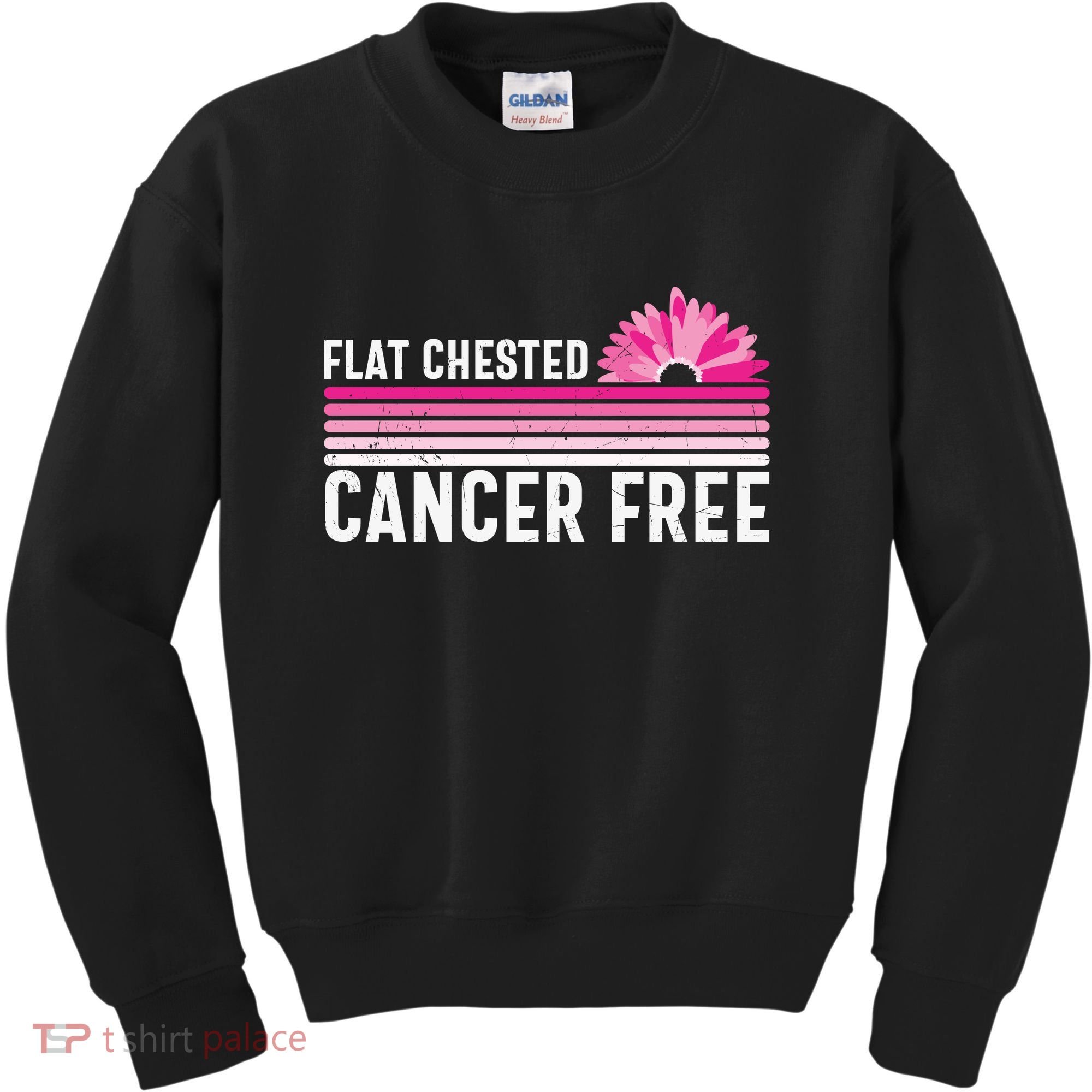 Flat Chested Cancer Free Flower Breast Caner Kids Sweatshirt