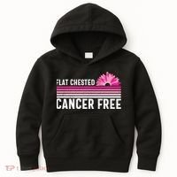 Flat Chested Cancer Free Flower Breast Caner Kids Hoodie thumb 0